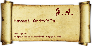 Havasi András névjegykártya