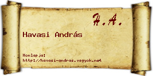 Havasi András névjegykártya